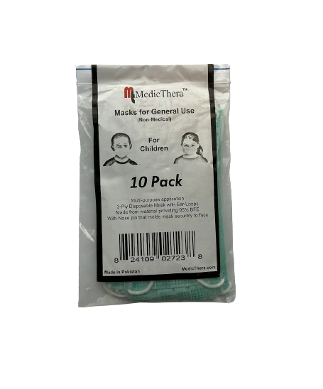 Green - Kids 3-Ply Disposable Face Mask (10-1,000 pack)